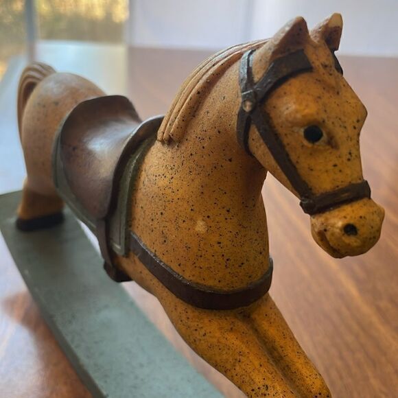 Vintage VESTWOOD Composition FOLKLORE COLLECTION Red Wooden ROCKING HORSE, 1982 - Picture 9 of 9